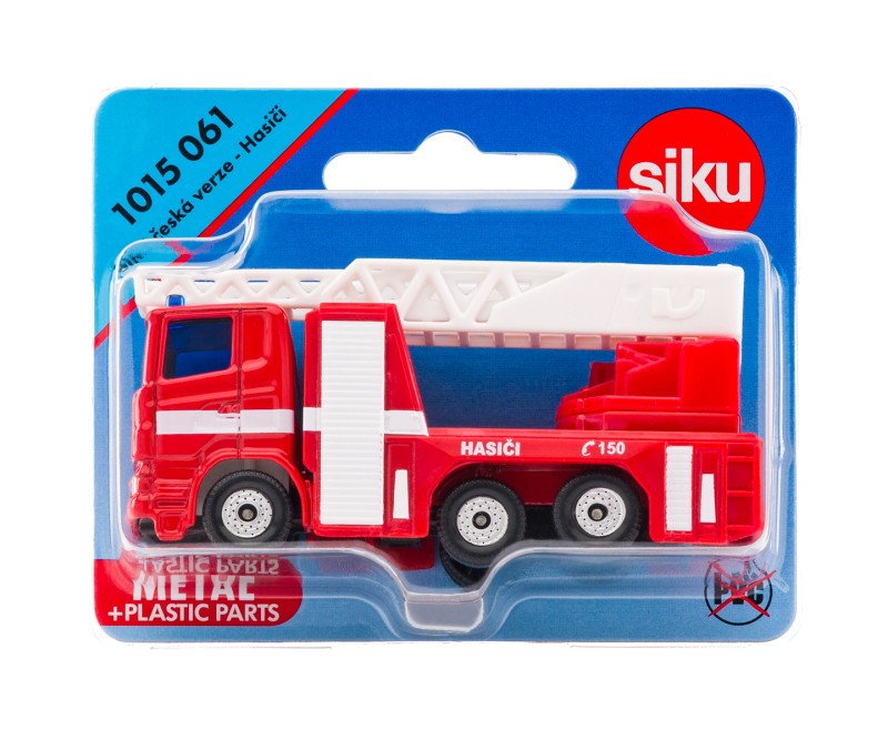 SIKU česká verze - hasičské auto s výsuvným žebříkem