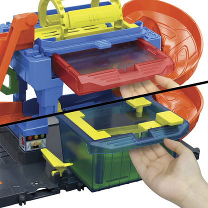 Hot Wheels city color shifters automyčka s otočným tunelem