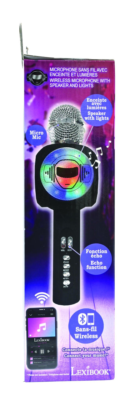 Lexibook bezdrátový karaoke mikrofon iParty s vestavěným reproduktorem a světelnými efekty