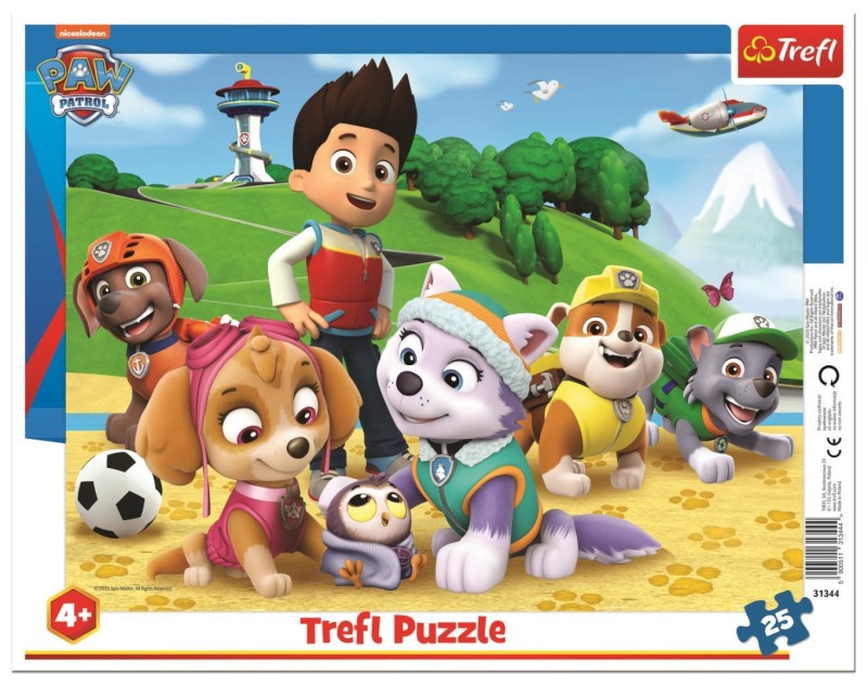Puzzle rámkové Tlapková patrola na stopě 25 dílků