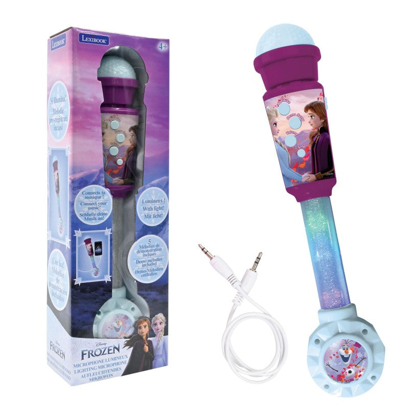 Lexibook svítící trendy mikrofon Frozen s melodiemi