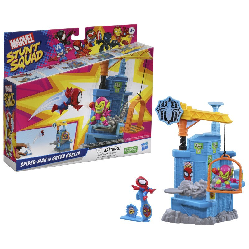 Marvel Stunt Squad poslední bitva set s minifigurkami Spider-Man vs. Green Goblin
