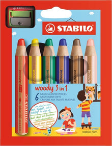 STABILO WOODY 3v1 6ks + ořez.