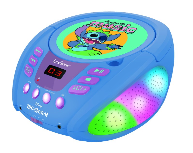 Lexibook CD přehrávač Stitch s bluetooth a světelnými efekty
