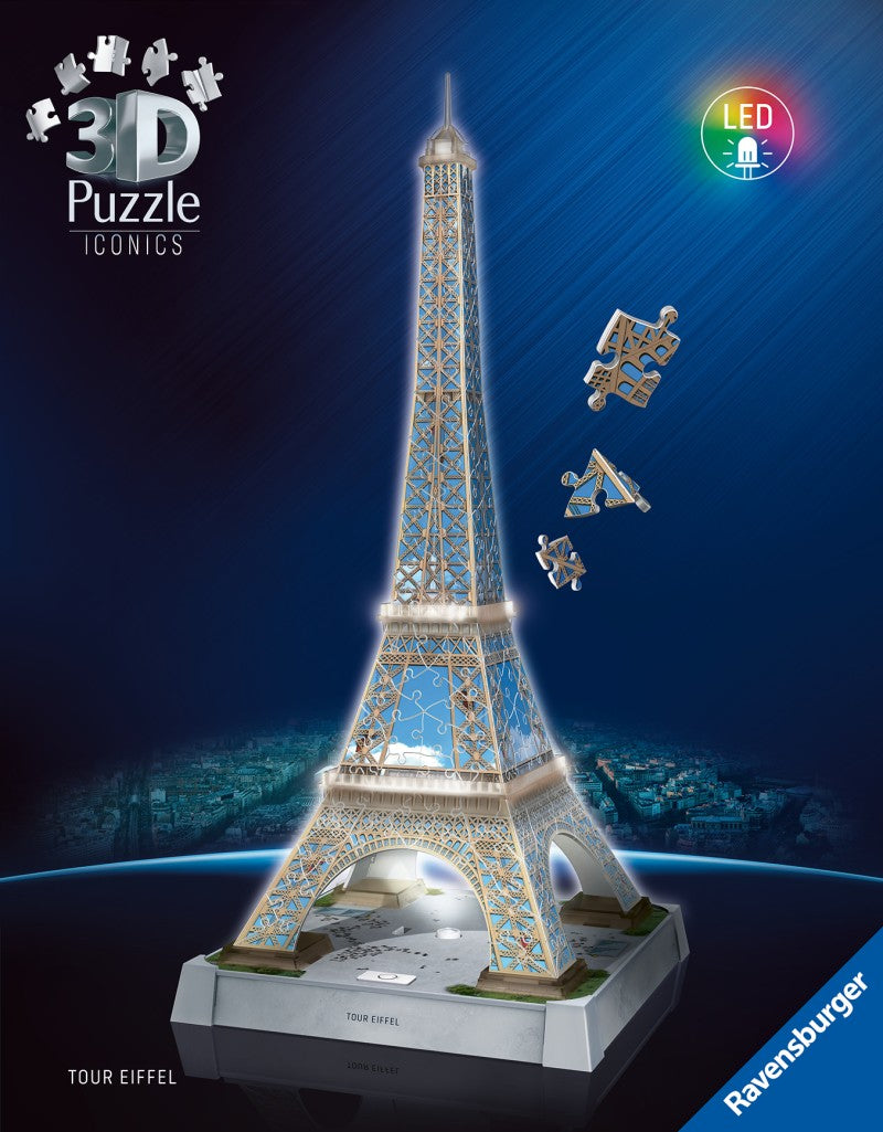 Puzzle 3D Iconics: Eiffelova věž Noční edice