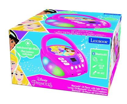 Lexibook CD přehrávač Disney princezny s bluetooth a světelnými efekty
