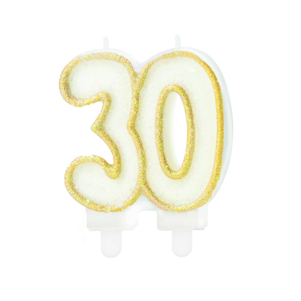 Svíčka číslo zlatá 30