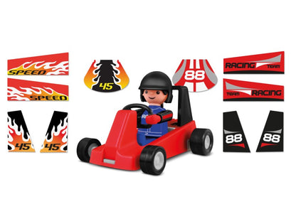 Igráček Závodník - figurka s červenou motokárou