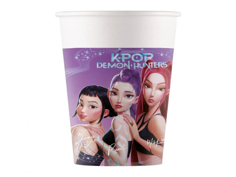 Kelímky papírové K-Pop Demon Hunters 200 ml 8 ks
