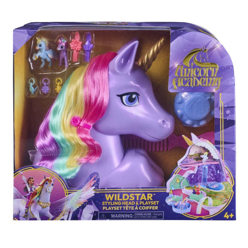 Unicorn academy česací hlava rozložitelná na hrací set