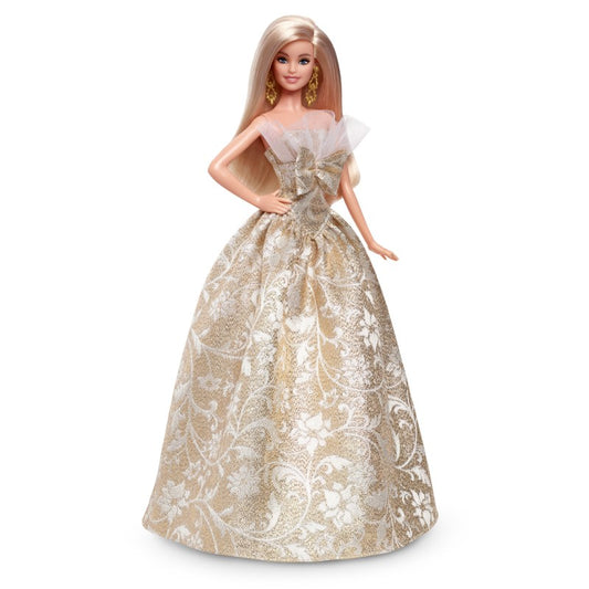 Barbie vánoční panenka blondýnka 2025