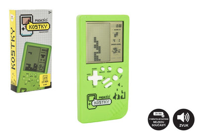 Digitální hra Padající kostky hlavolam plast 14x7 cm zelená