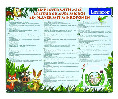 Lexibook CD přehrávač Zvířátka se 2 mikrofony
