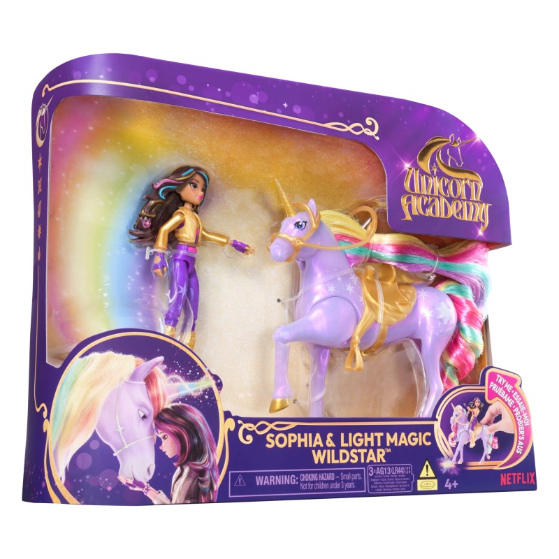 Unicorn academy světelný jednorožec a figurka 11 cm Sophia & Wildstar