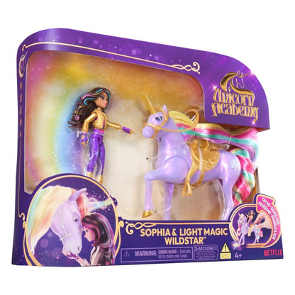 Unicorn academy světelný jednorožec a figurka 11 cm Sophia & Wildstar