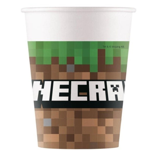 Minecraft party - Kelímky papírové 200 ml 8 ks