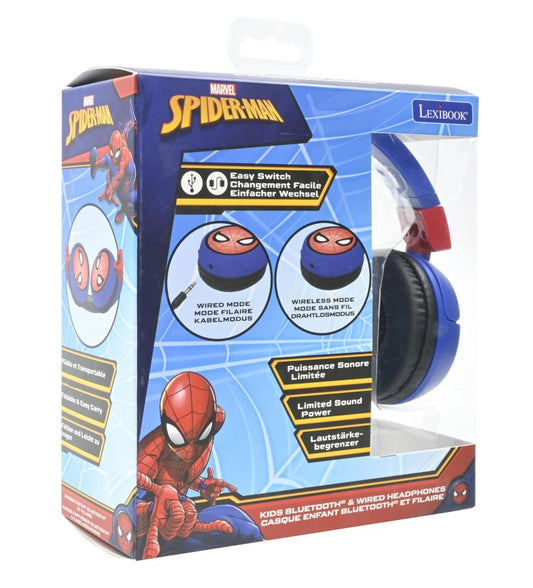 Lexibook 2v1 bluetooth skládací sluchátka Spiderman s limitem hlasitosti