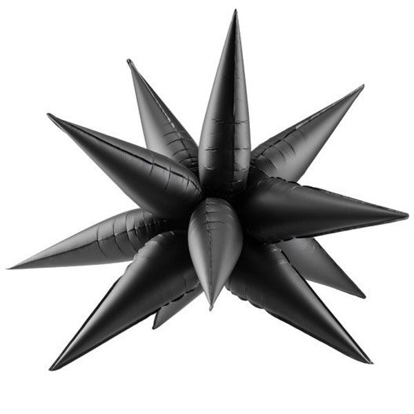 Balónek foliový Hvězda černá 3D 95 cm