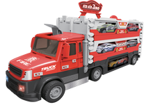 Hasičský truck 2v1 se světlem a zvukem a 6 auty
