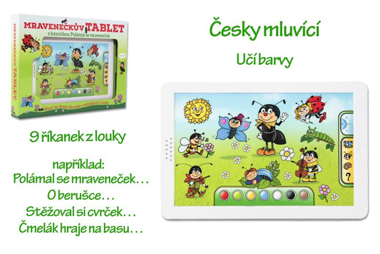 Mravenečkův tablet plast na baterie se zvukem