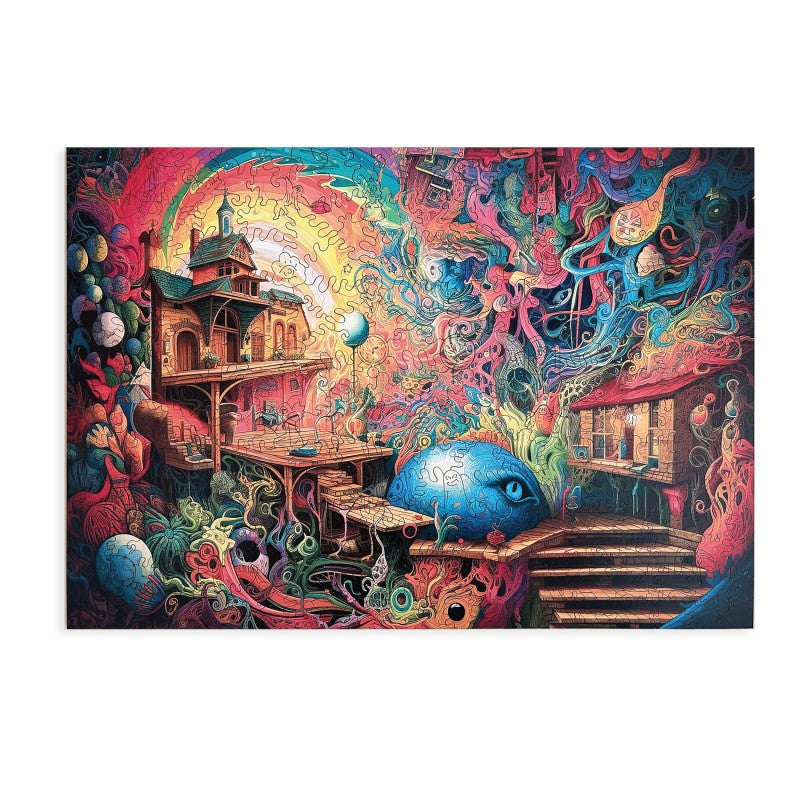 Wooden puzzle Trippy World A3
