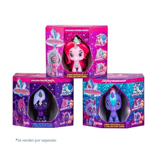 Figurka galaktického jednorožce Crystalverse  sv. fialová