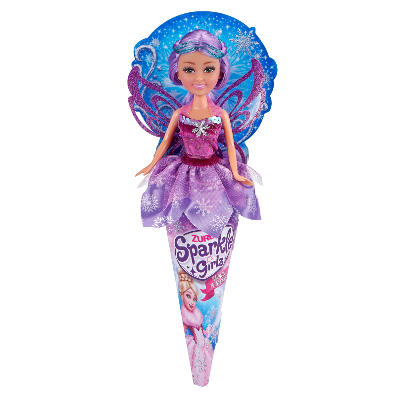 Princezna zimní Sparkle Girlz v kornoutku fialová