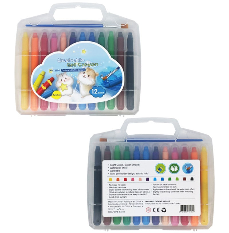CreaFun - Gelové omyvatelné pastelky 12 barev