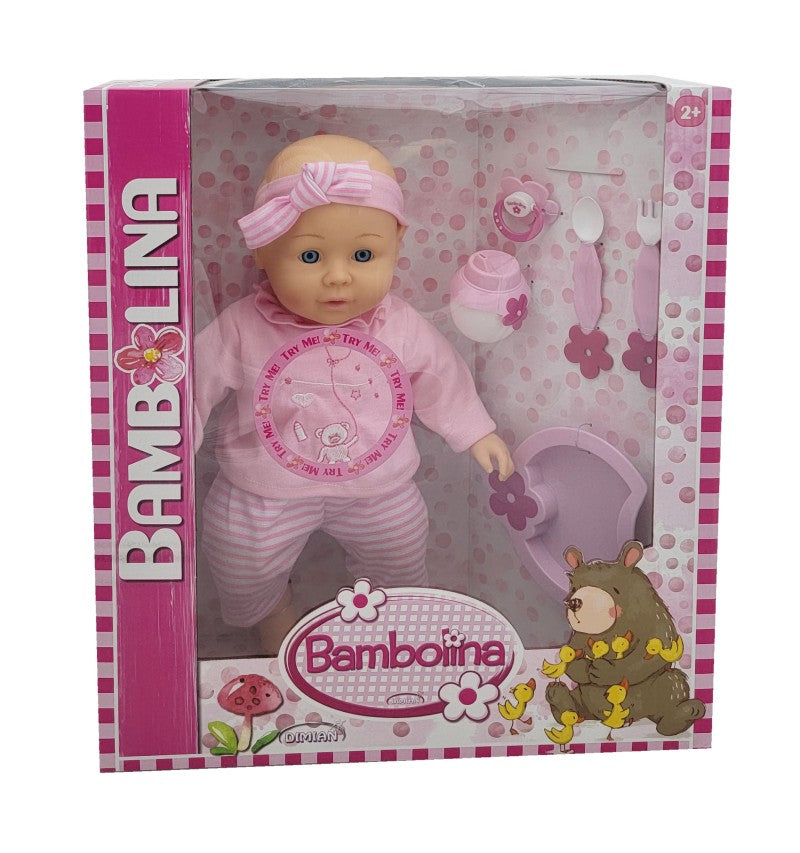 Miminko Bambolina Rose s 50 českýmí slovy růžová holčička