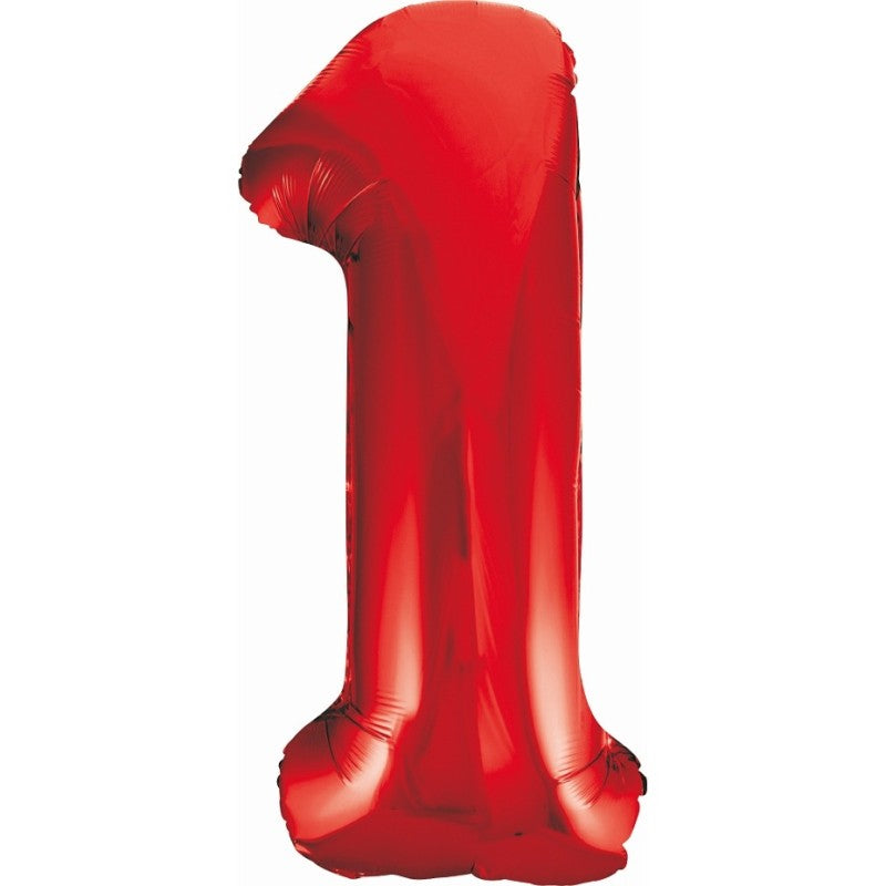 Balónek foliový číslice 1 červená 85 cm