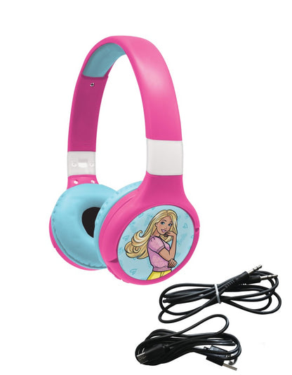 Lexibook 2v1 bluetooth skládací sluchátka Barbie s limitem hlasitosti