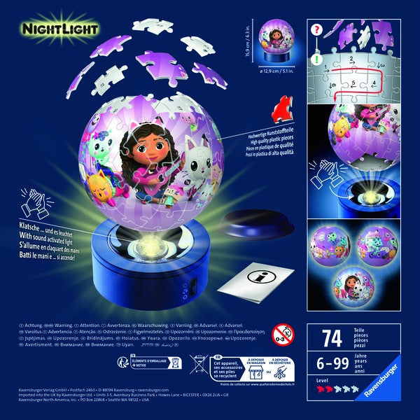 Puzzle-Ball 3D Gabinin kouzelný domeček 72 dílků (noční edic