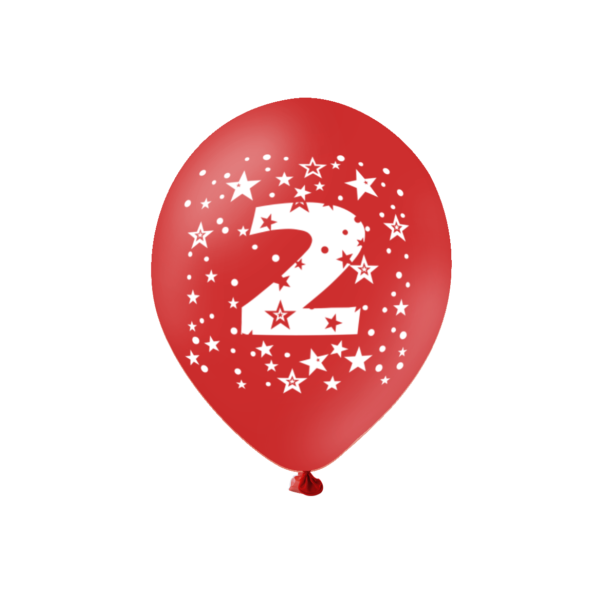 Barevný set - narozeninové balonky latexové (6 ks) 30 cm s číslem 2