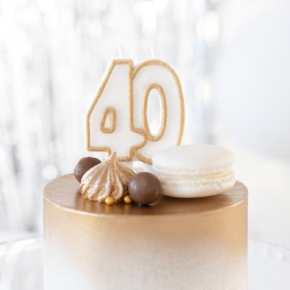Zlatá číslicová svíčka 40