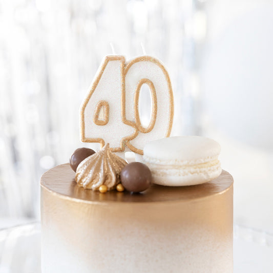 Zlatá číslicová svíčka 40