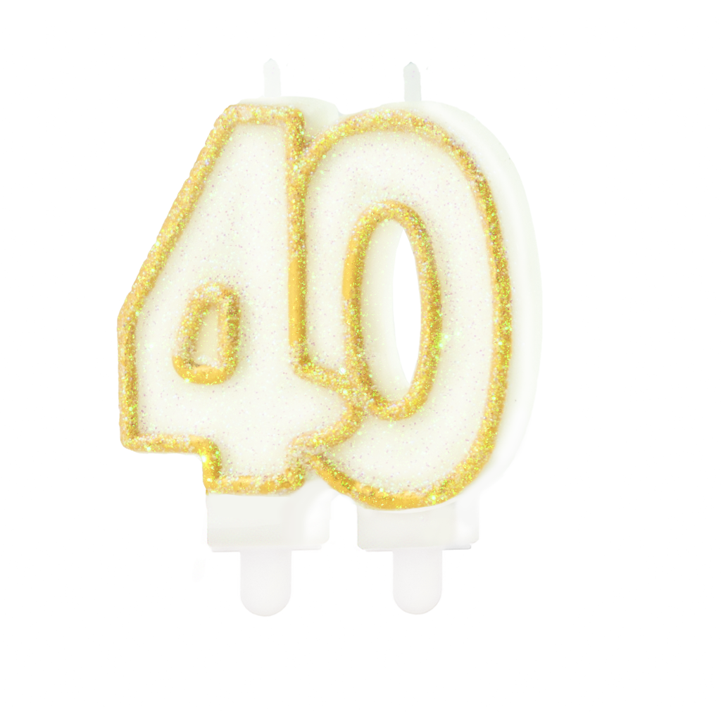Zlatá číslicová svíčka 40