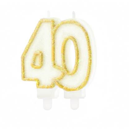 Zlatá číslicová svíčka 40