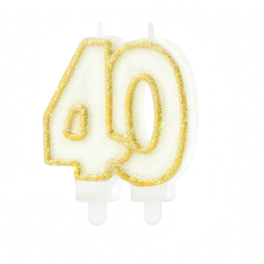 Zlatá číslicová svíčka 40