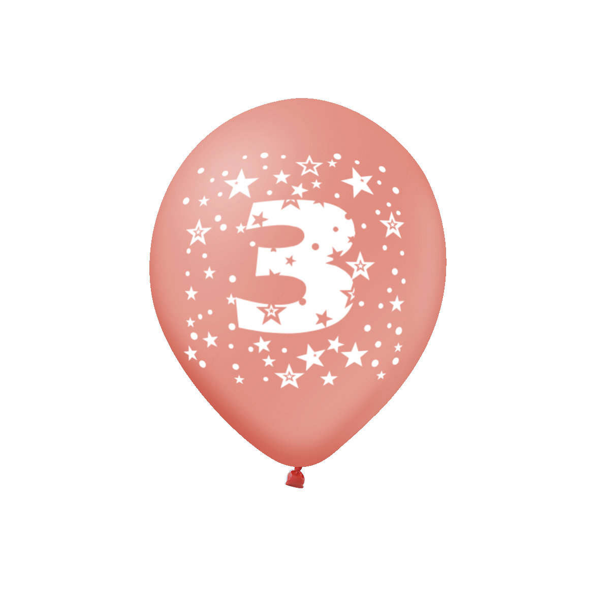 Barevný set - narozeninové balonky latexové (6 ks) 30 cm s číslem 3