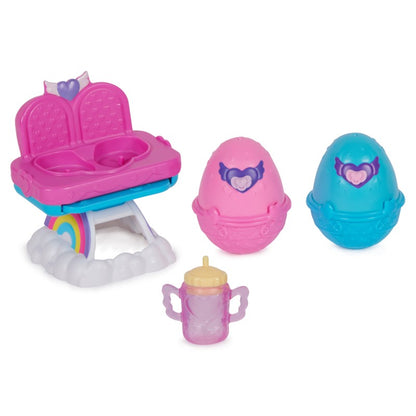 Hatchimals hrací set s krmicí židlí pro zvířátka