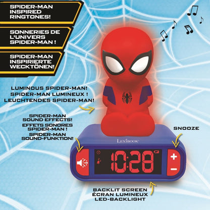 Lexibook budík Spiderman se svítící figurkou