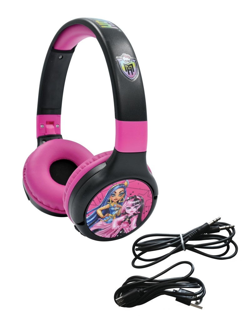 Lexibook 2v1 bluetooth skládací sluchátka Monster High s limitem hlasitosti