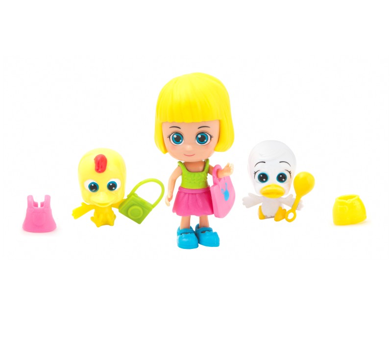 Paula & Friends - panenka s doplňky a zvířátkem žlutá a bílá kačenky