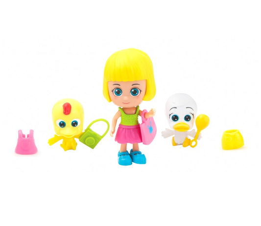 Paula & Friends - panenka s doplňky a zvířátkem žlutá a bílá kačenky