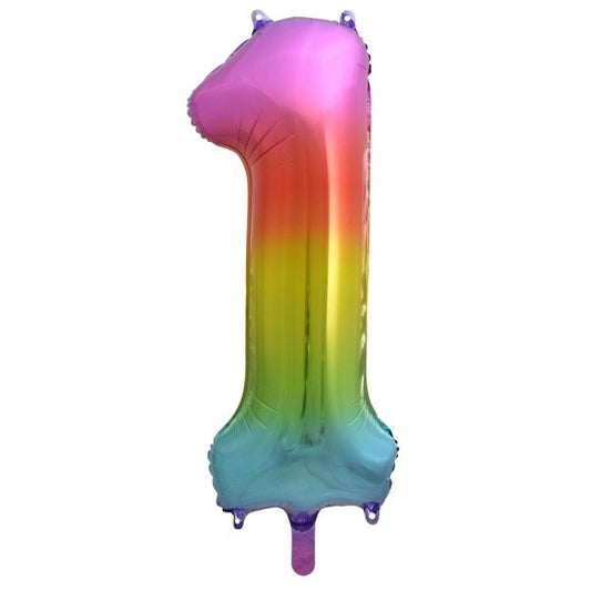 Balónek foliový číslo 1 duhové 85cm