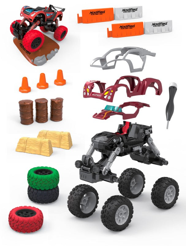 Stavebnice Auto 4WD 15 ks 1:32 červené