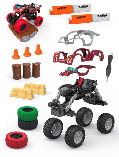 Stavebnice Auto 4WD 15 ks 1:32 červené
