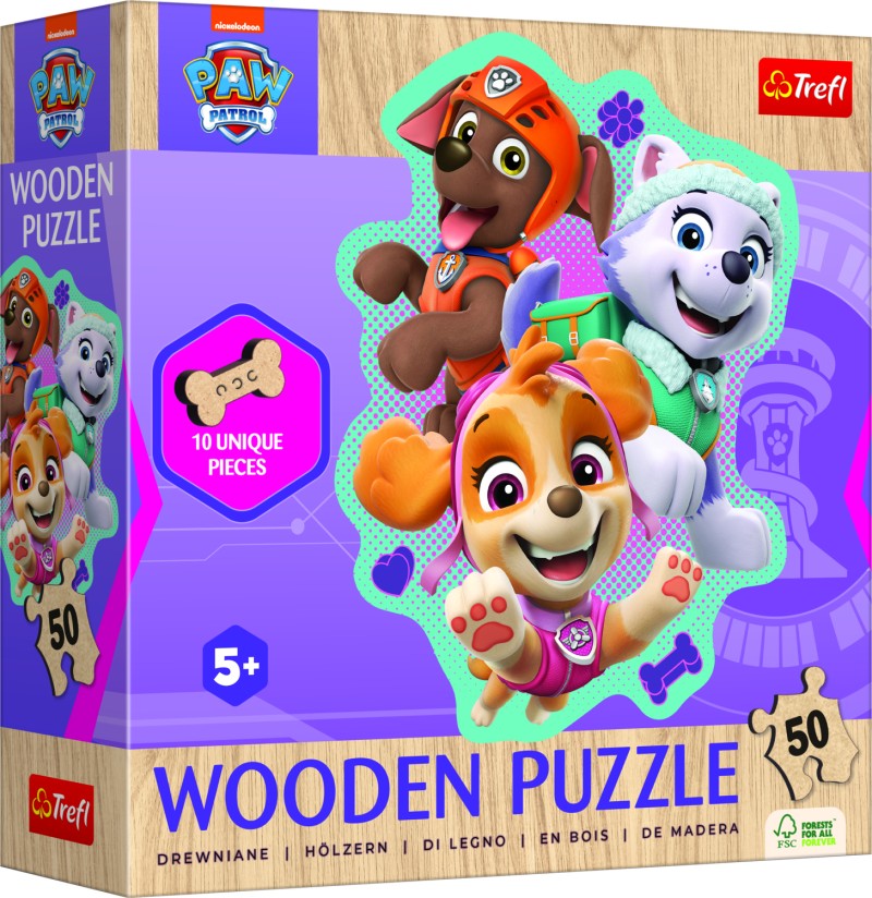 Dřevěné Puzzle 50 dílků Tlapková patrola