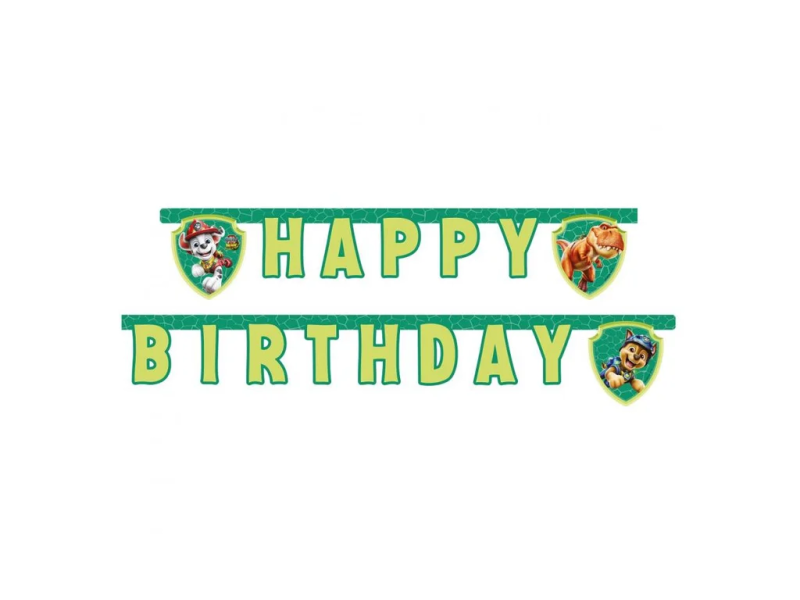Banner papírový Happy Birthday Tlapková patrola 3 Dino Movie
