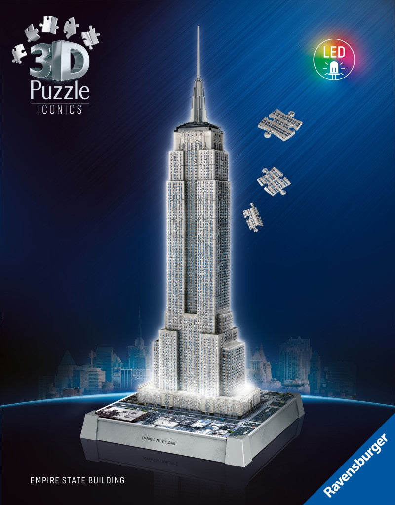 Puzzle 3D Iconics: Empire State Building Noční edice